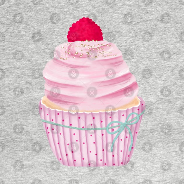 Cupcake with raspberry by CalliLetters